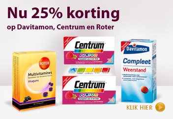 25% korting op Davitamon,Roter en centrum 